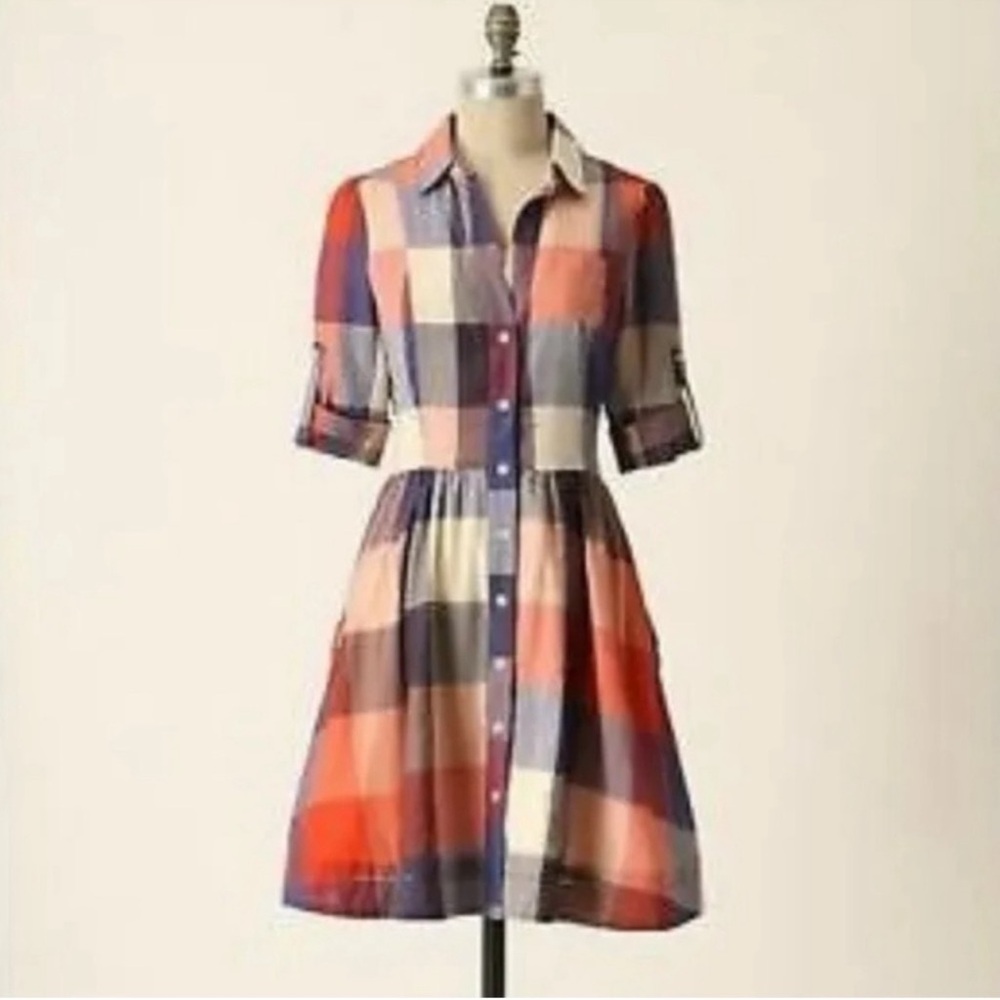Moulinette Soeurs Anthropologie Autumn Plaid Dress